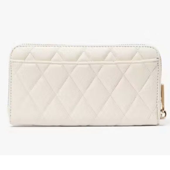 NEW Kate Spade Carey Large Quilted Leather Continental Wallet Parchment White - Picture 3 of 8